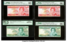 East Caribbean States Central Bank 1 (2); 5 (2); Dollar ND (1985-88); ND (1986-88); ND (1988-89); ND (1988-93) Pick 17a; 18m; 21u; 22a1 Four Examples ...