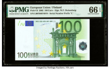 European Union Central Bank, Finland 100 Euro 2002 Pick 5l PMG Gem Uncirculated 66 EPQ. 

HID09801242017

© 2020 Heritage Auctions | All Rights Reserv...