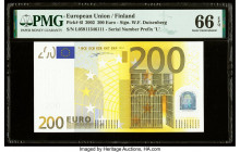 European Union Central Bank, Finland 200 Euro 2002 Pick 6l PMG Gem Uncirculated 66 EPQ. 

HID09801242017

© 2020 Heritage Auctions | All Rights Reserv...