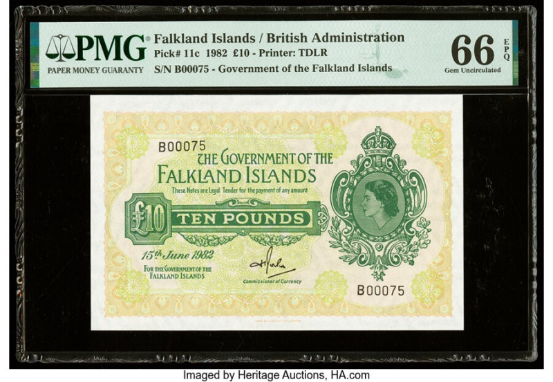 Low Serial Falkland Islands Government of the Falkland Islands 10 Pounds 15.6.19...