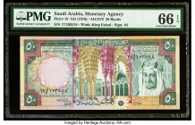 Saudi Arabia Saudi Arabian Monetary Agency 50 Riyals ND (1976) / AH1379 Pick 19 PMG Gem Uncirculated 66 EPQ. 

HID09801242017

© 2020 Heritage Auction...