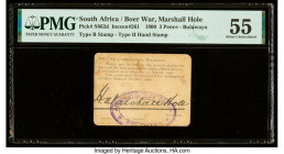 South Africa Matabeleland 3 Pence 1.10.1900 Pick S662d PMG About Uncirculated 55. Stains and previous mounting noted on this example.

HID09801242017
...