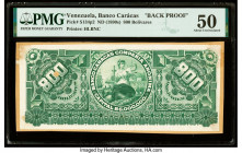 Venezuela Banco Caracas 800 Bolivares ND (ca. 1890) Pick S134p2 Back Proof PMG About Uncirculated 50. An edge split is noted on this example.

HID0980...