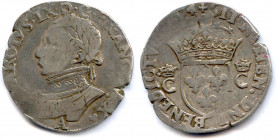 France Royales
CHARLES IX 1560-1574
CAROLVS.IX.D.G.FRANCO.REX. Trèfle, marque de Gérard Labbe 
en fin de légende. Son buste lauré et cuirassé à gau...