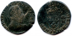 France Royales
HENRI III 1574-1589
HENRICVS. III. D G. FRAN. ET. POLO. REX. A hors champ. 
Son buste lauré et cuirassé avec le col fraisé. 
R/. SI...