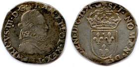 France Royales
HENRI III 1574-1589
HENRICVS. III. D. G. FRAN. ET. POL. REX. Buste lauré, drapé et 
cuirassé à l’antique, avec un col fraisé. Dessou...