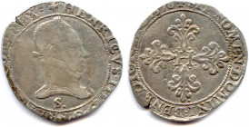 France Royales
HENRI III 1574-1589
HENRICVS. III. D. G. FRANC. ET. POL. REX. Lettre d’atelier 
sous le buste. Son buste lauré et cuirassé avec le c...