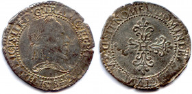 France Royales
HENRI III 1574-1589
HENRICVS. III. D: G: FRANC. ET. POL. REX. Croissant 
pour Guillaume Pasnaiget (1578-1587). Légende commençant à ...