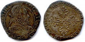 France Royales
HENRI III 1574-1589
HENRICVS. III. D (deux croissants) G. FRANC. ET. POL. REX. 
Dessous, Millésime. Buste lauré et cuirassé avec le ...