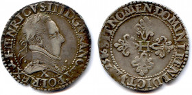 France Royales
HENRI III 1574-1589
HENRICVS. III. D. G. FRANC. ET. POL. REX. Patte d’aigle, 
marque du Maître Jean Boistel (1581-1593). Buste lauré...