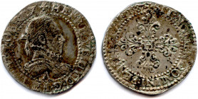 France Royales
HENRI III 1574-1589
HENRICVS. III. D. G: FRANC. ET. POL. REX. Buste lauré, 
cuirassé et drapé avec le col gaufré. Dessous, lettre d’...