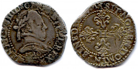France Royales
HENRI III 1574-1589
HENRICVS. III. D (deux croissants) G. FRANC. ET. POL. REX.
Dessous, Millésime. Buste lauré et cuirassé avec le c...