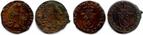 France Royales
LOUIS XV 1715-1774
Deux monnaies en cuivre : Sol d’Aix 1768 et 1771. 
Gad 279
 (11,81 g et 10,67 g) 
Très beau et T.B. 
Ces monna...