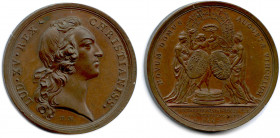France Royales
LOUIS XV 
LUD. XV. REX CHRISTIANISS. 
Tête du roi ceinte d’un bandeau. Dessous, F.M. 
R/. NOVUM DOMUS AUGUSTÆ VINCULUM.
La France ...