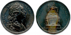 France Royales
LOUIS XV 
LUDOVICO XV PATRI PATRIÆ. Son buste lauré. 
R/. GALLIA PLAUDENTE. Statue équestre du roi place 
Louis XV par Gabriel. À l...