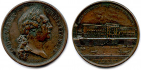 France Royales
LOUIS XV 
LUD. XV. REX CHRISTIANISS. Son buste lauré. 
Signature B. DUVIVIER F.
R/. AURO ARGENTO ÆRI FLANDO FERIUNDO. 
Vue de l’Hô...