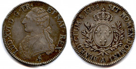 France Royales
LOUIS XVI 1774-1793
Écu aux lauriers en argent 1788 (2e semestre) 
A = Paris. 
Gad 356
Héron, marque de Jean Dupeyron et Lyre pour...