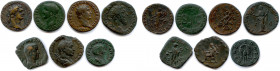 Roman Empire
EMPIRE ROMAIN 
Sept monnaies romaines en bronze 
(As, Dupondius, Sesterces) : 
Tibère, Domitien, Trajan, Marc Aurèle, Herennius Etrus...