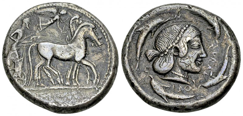 Syracuse AR Tetradrachm, c. 480-475 BC 

Sicily, Syracuse. Deinomenid Tyranny....