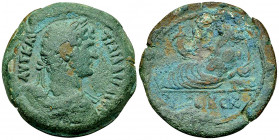 Hadrianus AE Drachm, Nilus/Hippo reverse