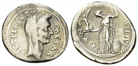 C. Iulius Caesar with P. Sepullius Macer AR Denarius, 44 BC