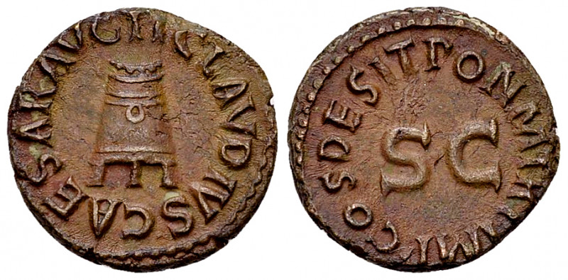 Claudius AE Quadrans 

Claudius (41-54 AD). AE Quadrans (17 mm, 3.08 g), Rome,...