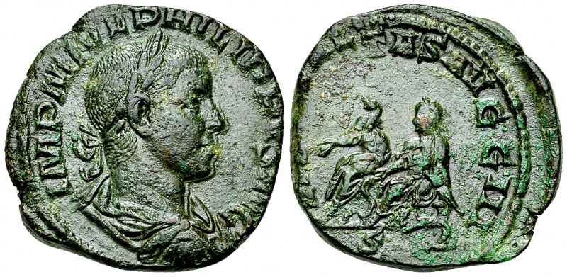 Philippus II AE Sestertius, Liberalitas reverse 

Philippus II (247-249 AD). A...
