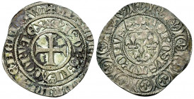 Charles VI, AR Gros au lis sous une couronne