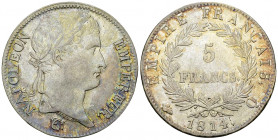 Napoléon I, AR 5 Francs 1814 Q, Perpignan