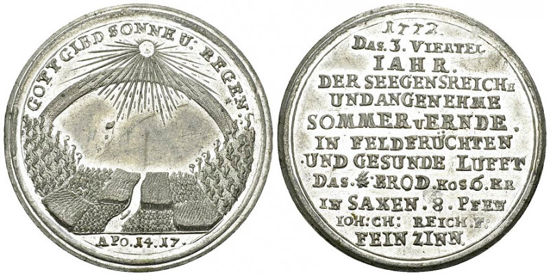 Sachsen, Zinnmedaille 1772, Hungersnot 

Deutschland, Sachsen. Zinnmedaille 17...