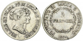 Lucca e Piombino, AR 5 Franchi 1808