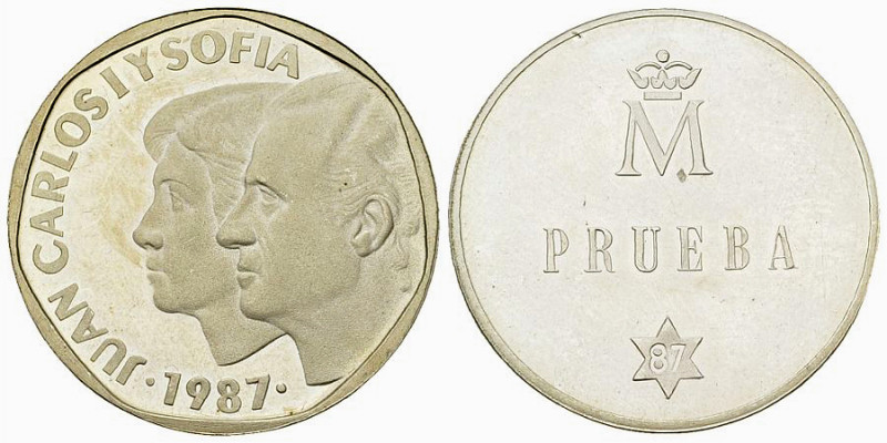 Spain AR 500 Pesetas 1987, Trial strike 

Spain. AR 500 Pesetas Trial Strike 1...