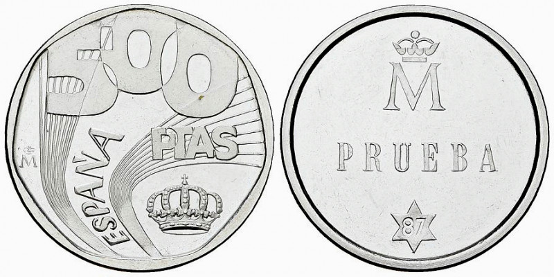 Spain Stainless steel 500 Pesetas 1987, Trial strike 

Spain. Stainless steel ...