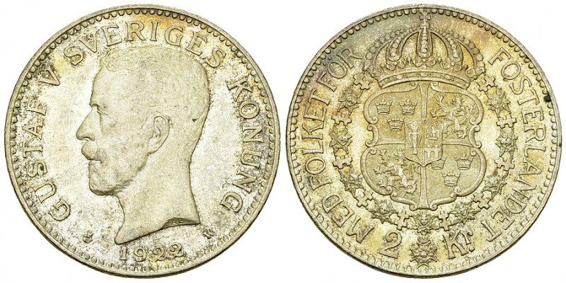 Gustaf V AR 2 Kronor 1922 

Sweden. Gustaf V. AR 2 Kronor 1922 (15.00 g).
KM ...
