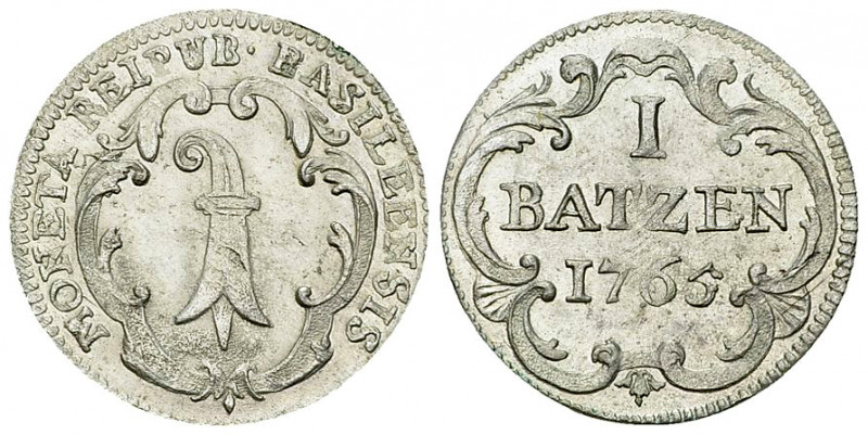 Basel, BI Batzen 1765 

Schweiz. Basel, Stadt. BI Batzen 1765 (1.87 g).
HMZ 2...