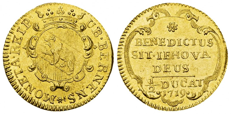 Bern, AV Halbdukat 1719 

Schweiz. Bern, Stadt. AV Halbdukat 1719 (19 mm, 1.69...