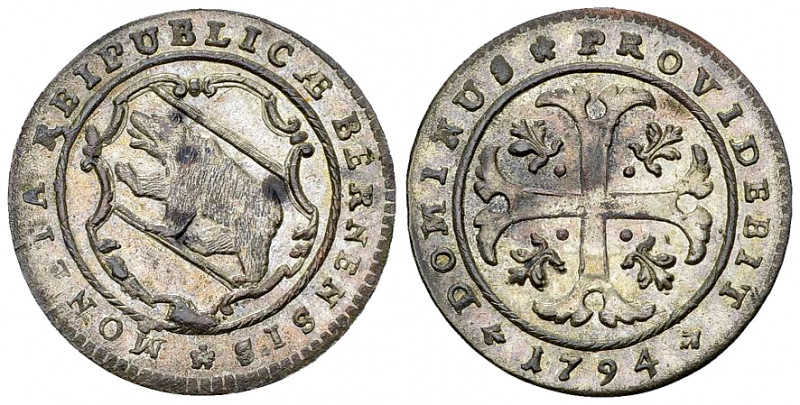 Bern, BI Halbbatzen 1794 

Schweiz, Bern. BI Halbbatzen 1794 (24 mm, 2.01 g)....