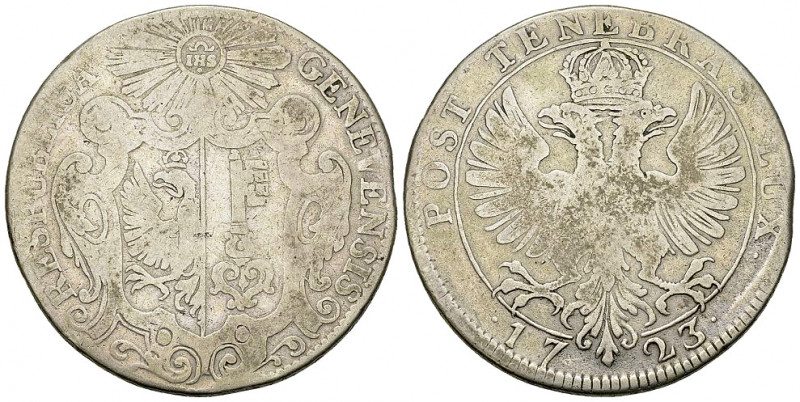Genf, AR Taler 1723 

Schweiz. Genf/Genève, Stadt. AR Taler 1723 (40 mm, 26.31...
