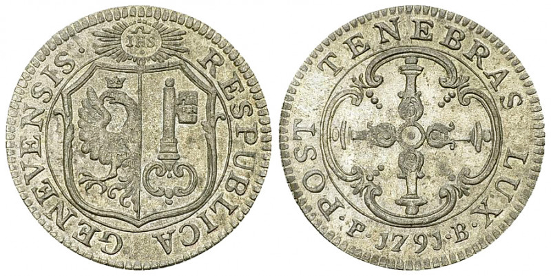 Genf, BI 3 Sols 1791 

Schweiz. Genf /Genève, Stadt. BI 3 Sols 1791 (22 mm, 2....