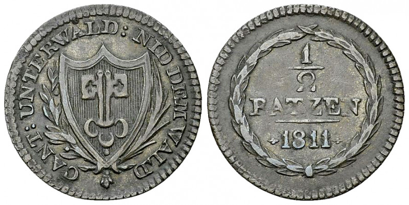 Nidwalden, BI Halbbatzen 1811 

Schweiz, Nidwalden. BI 1/2 Batzen 1811 (1.95 g...