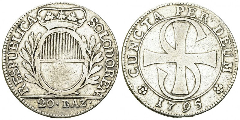 Solothurn, AR 20 Batzen 1795 

Schweiz. Solothurn. AR 20 Batzen 1795 (14.97 g)...