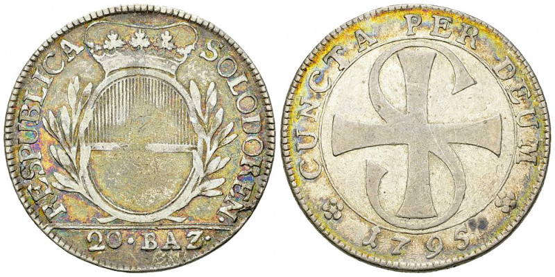 Solothurn, AR 20 Batzen 1795 

Schweiz. Solothurn. AR 20 Batzen 1795 (14.97 g)...