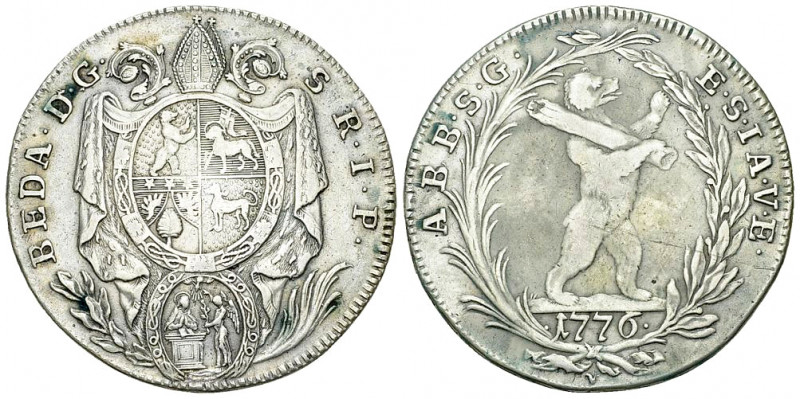 St. Gallen, Abtei, AR Halbtaler 1776 

Schweiz. St. Gallen, Abtei. Beda Angehr...