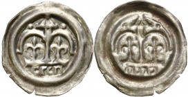 Medieval coins
POLSKA / POLAND / POLEN / SCHLESIEN / GERMANY

Leszek Biały. Brakteat - arkada z wieżą - EXCELLENT i RARITY 

Aw.: Podwójna arkada...