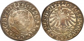 Sigismund I Old
POLSKA/ POLAND/ POLEN / POLOGNE / POLSKO

Zygmunt I Stary. Grosz (Groschen) 1534, Torun / Thorunensis 

Końcówki napisów PRVSSIE ...