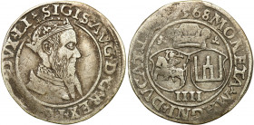 Sigismund II August
POLSKA/ POLAND/ POLEN / POLOGNE / POLSKO

Zygmunt II August. Czworak (4 grosze) 1568, Vilnius / Lithuania 

Ciemna patyna.&nb...