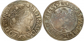Sigismund II August
POLSKA/ POLAND/ POLEN / POLOGNE / POLSKO

Zygmunt II August. Grosz (Groschen) 1557, Gdansk / Danzig 

Aw.: Głowa króla w praw...