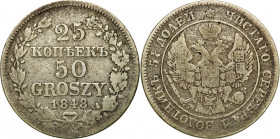 Poland XIX century / Russia 
POLSKA / POLAND / POLEN / RUSSIA / RUSSLAND / РОССИЯ

Polska XIX w. / Rosja. Nicholas I. 25 Kopek (kopeck) = 50 groszy...