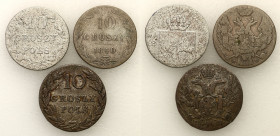 Poland XIX century / Russia 
POLSKA / POLAND / POLEN / RUSSIA / RUSSLAND / РОССИЯ

Polska XIX w./Rosja. 10 groszy 1816-1840, Warsaw, group 3 coins ...
