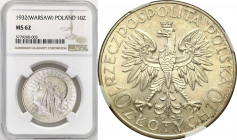 Poland II Republic
POLSKA / POLAND / POLEN / POLOGNE / POLSKO

II RP. 10 zlotych 1932 głowa kobiety (ze znakiem mennicy) NGC MS62 

Piękny egzemp...